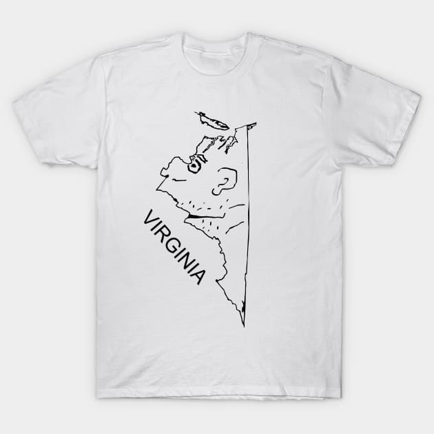 A funny map of Virginia - 2 T-Shirt by percivalrussell